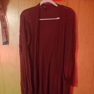 Torrid maroon long cardigan sweater